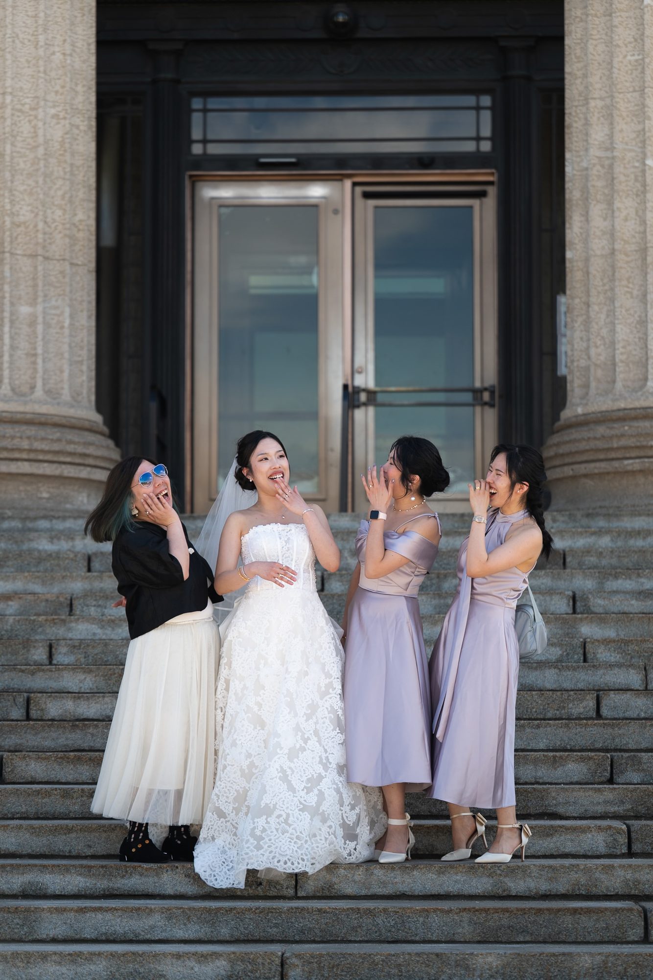 Wedding photo at Legislative Building, Winnipeg